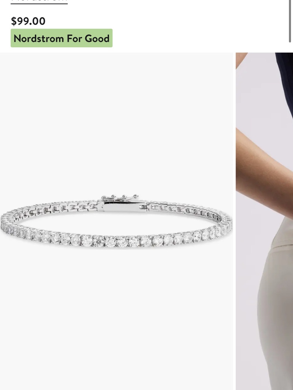 Nordstrom Silver Clear Stone Tennis Bracelet